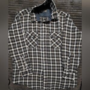 David Taylor Black and White Plaid Shirt